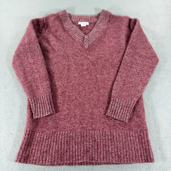 Athleta Sweaters - Athleta Vital Tunic Sweater Womens Small Wool Cashmere Pink V Neck Knit